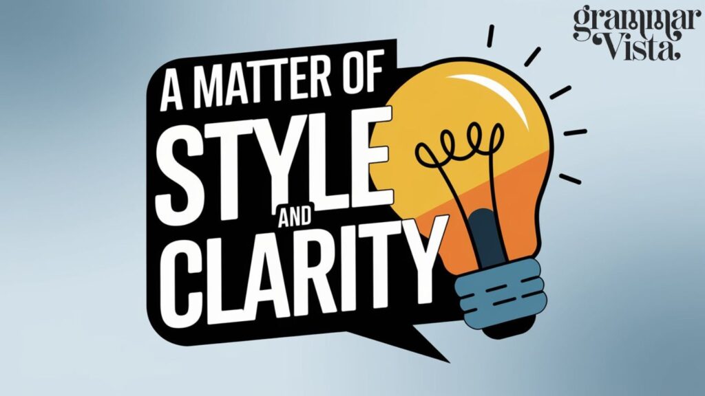 a matter of style and clarity