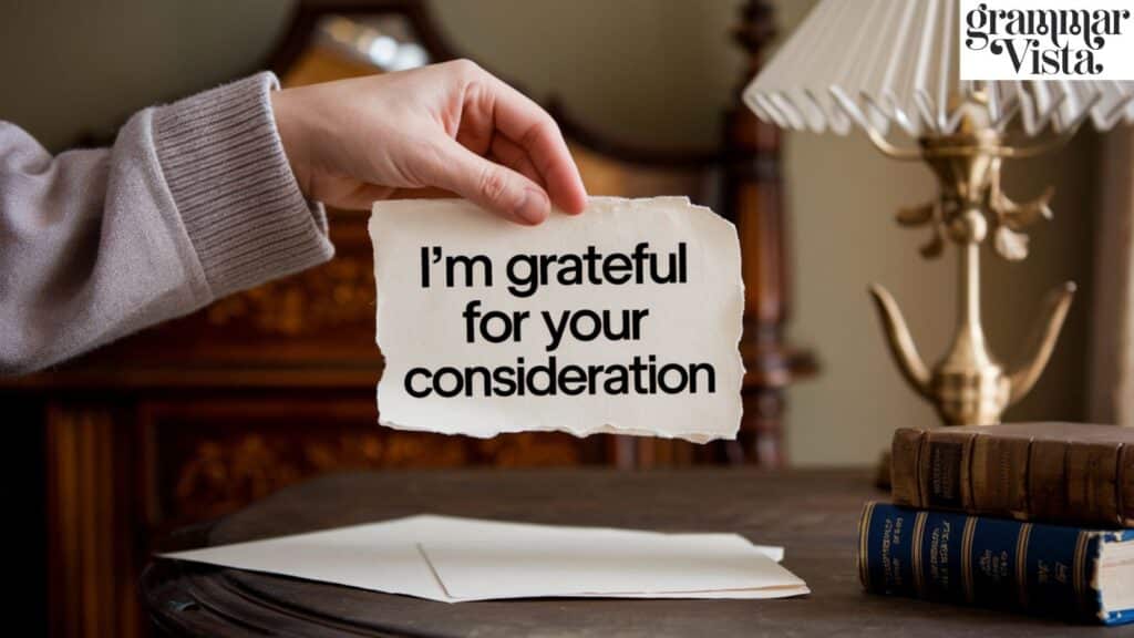 I'm grateful for your consideration