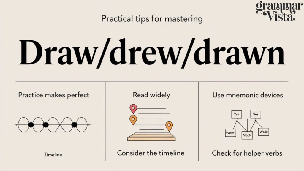 practical tips for mastering "draw/drew/drawn"