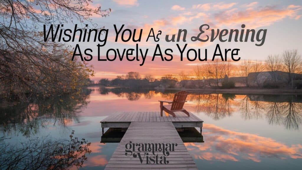 wishing you an evening as lovely as you are