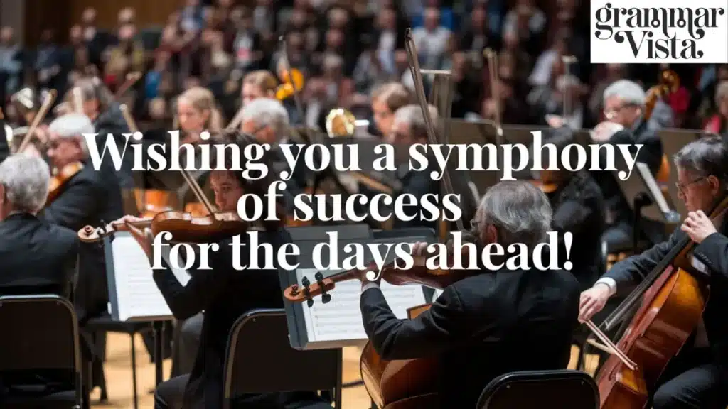 "Wishing you a symphony of success for the days ahead!"