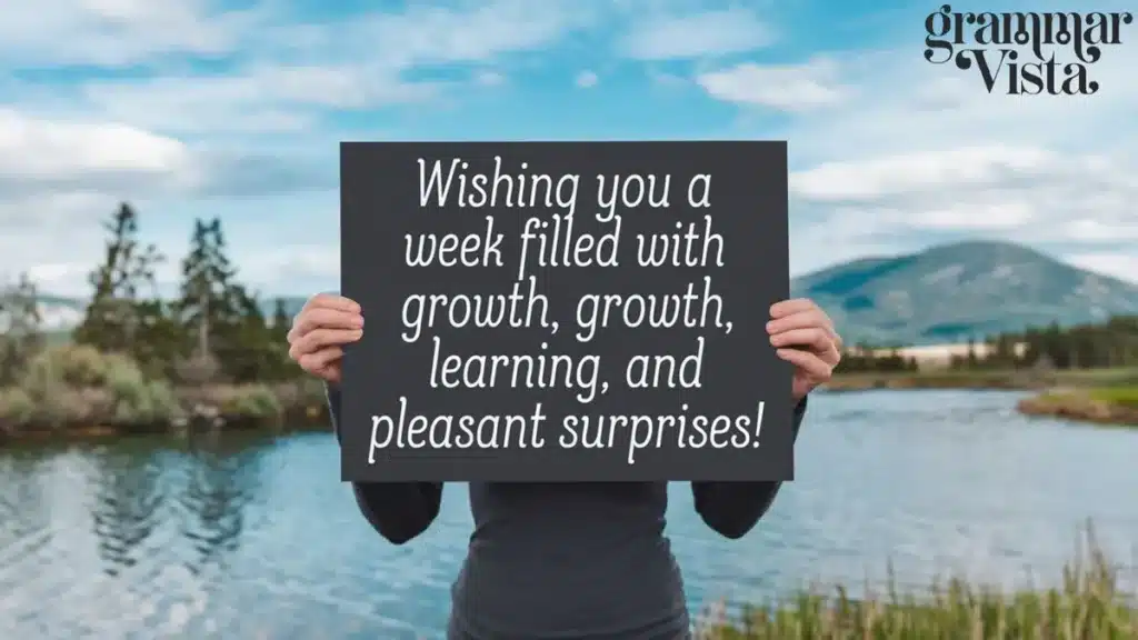  "Wishing you a week filled with growth, learning, and pleasant surprises!"