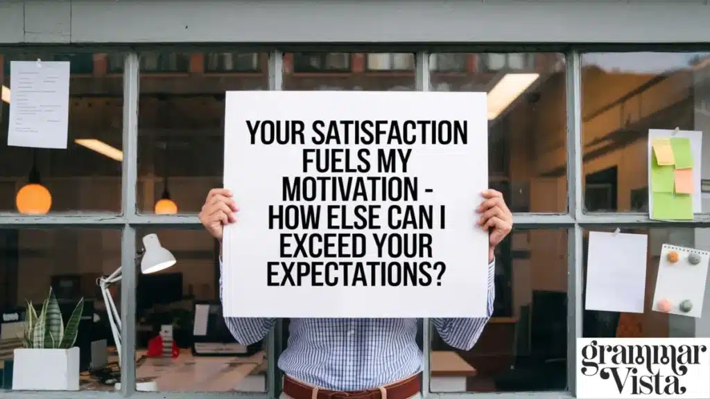 Your satisfaction fuels my motivation - how else can I exceed your expectations?