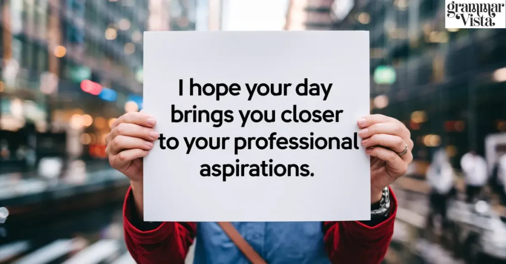 "I hope your day brings you closer to your professional aspirations."