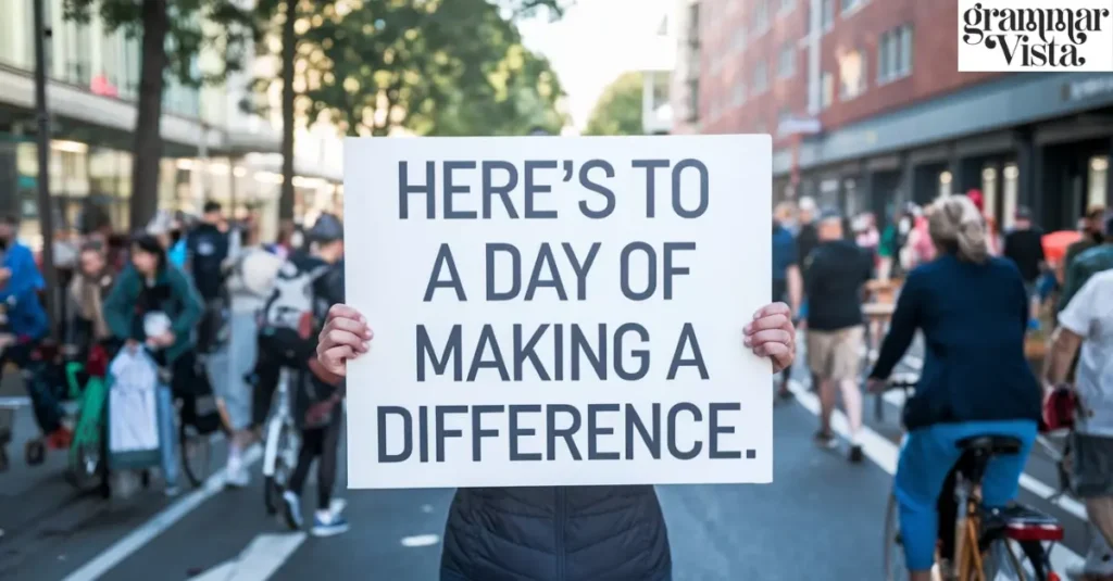 "Here's to a day of making a difference."