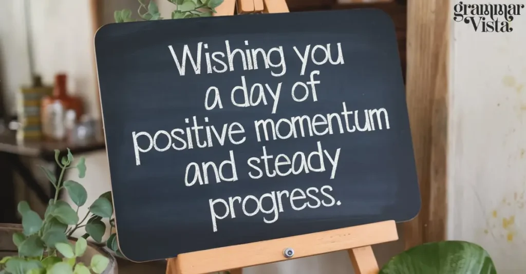 "Wishing you a day of positive momentum and steady progress."