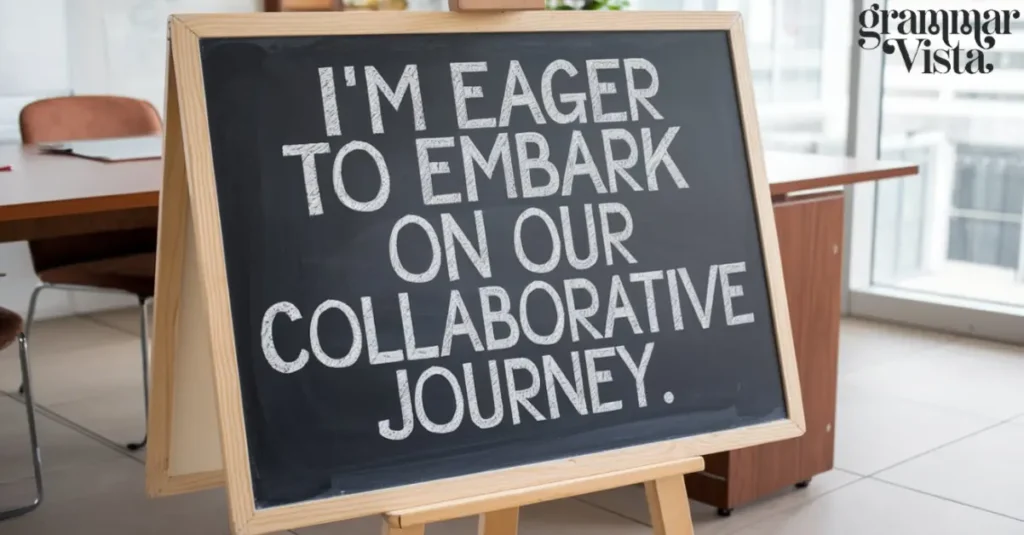 "I'm eager to embark on our collaborative journey."