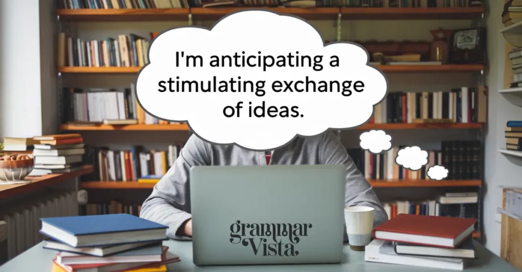 "I'm anticipating a stimulating exchange of ideas."