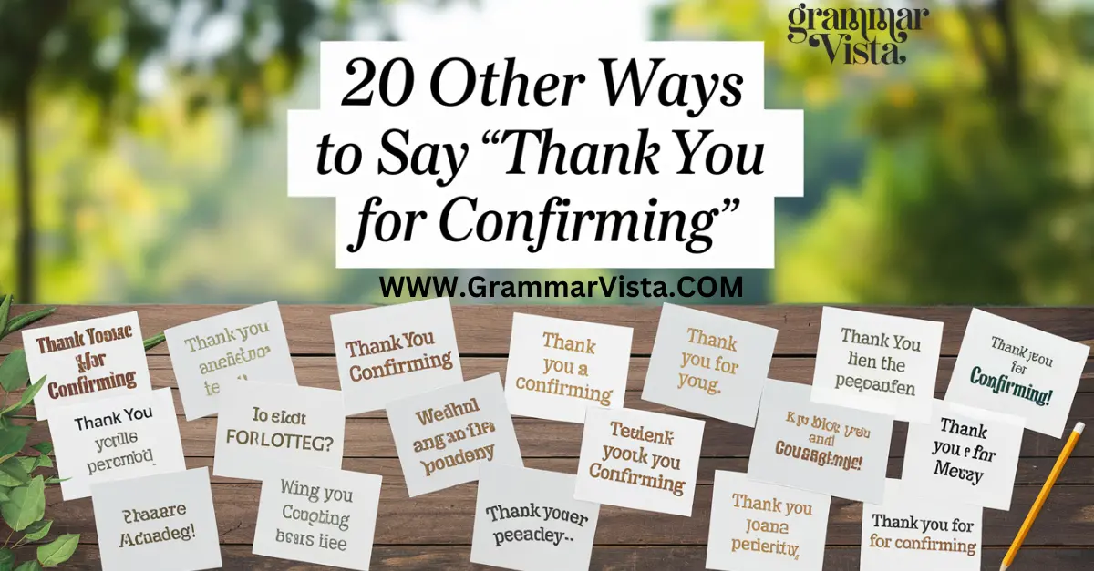 20 Other Ways to Say "Thank You for Confirming"