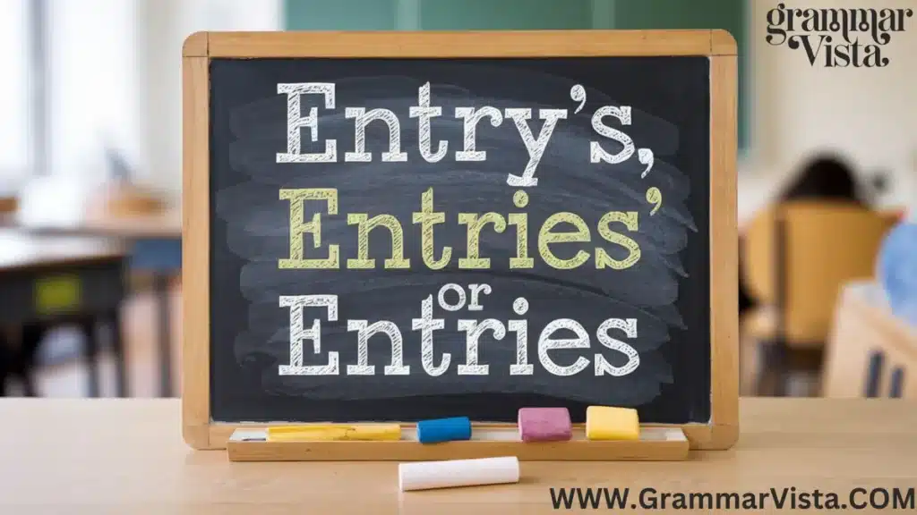 Entry's, Entries', or Entries