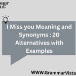 I Miss you Meaning and Synonyms