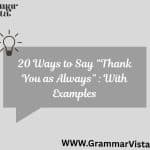 thank you as always