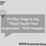 thank you for your cooperation