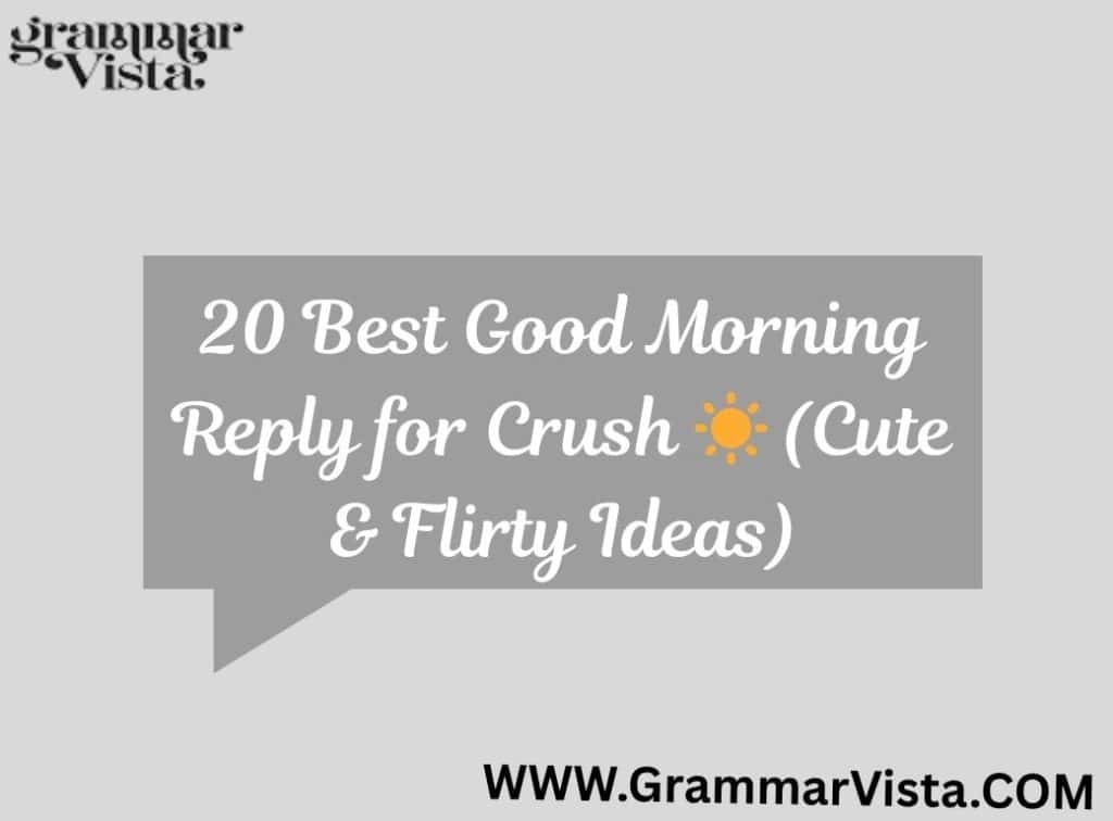 good morning reply