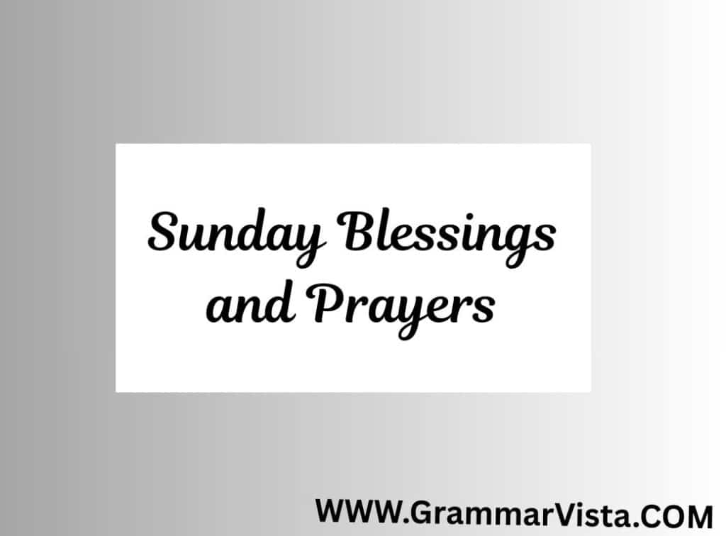 sunday blessings and prayers